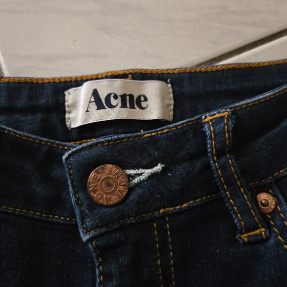 Acne Needle Soft Raw Skinny Jeans Dark Blue 31/32 - Picture 4 of 5
